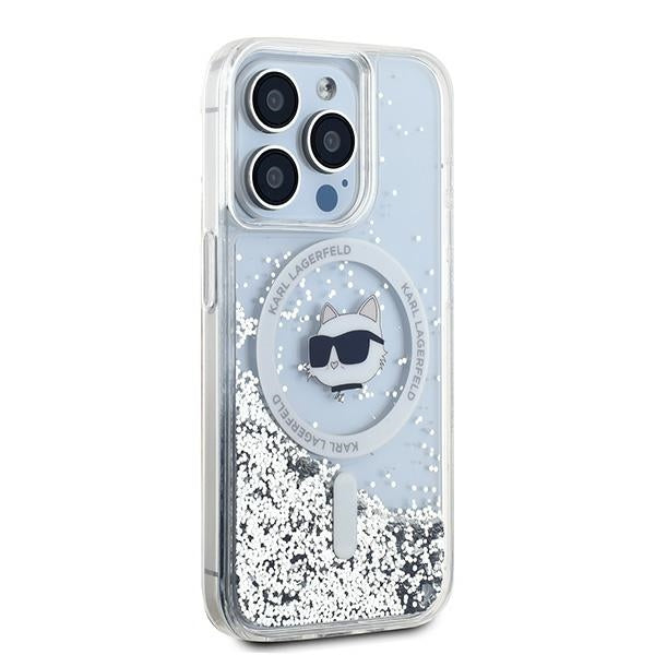Karl Lagerfeld - Liquid Glitter MagSafe (KLHMP15XLGCHSGH) - iPhone 15 Pro Max - Transparent Choupette Head