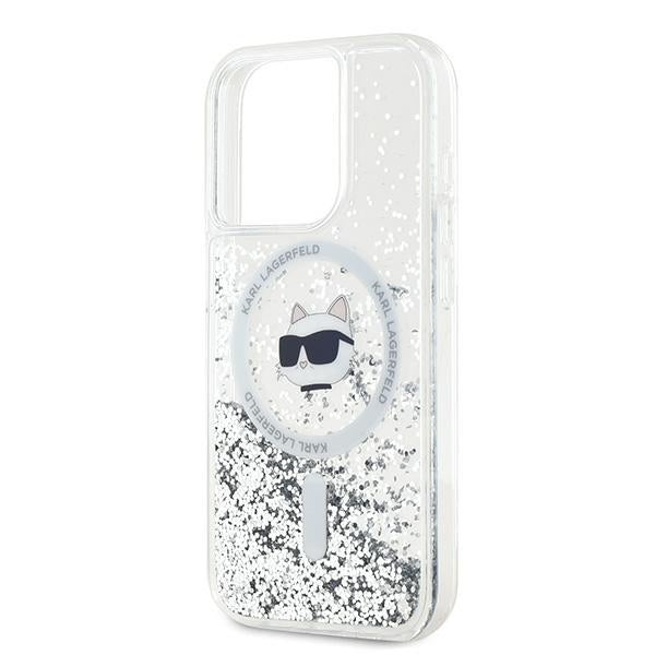 Karl Lagerfeld - Liquid Glitter MagSafe (KLHMP15XLGCHSGH) - iPhone 15 Pro Max - Transparent Choupette Head