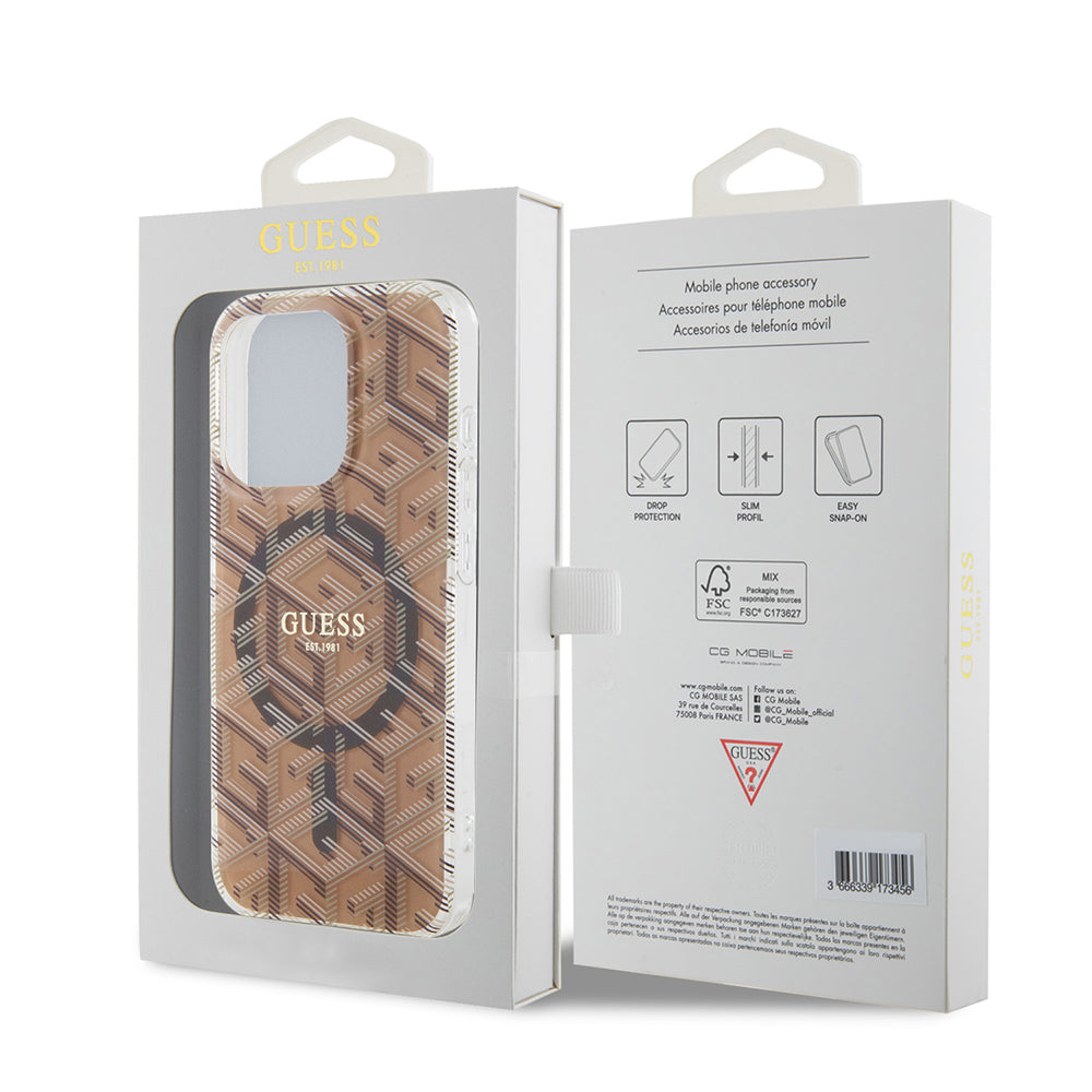 Guess - IML GCube MagSafe (GUHMP15XHGCUSTGW) - iPhone 15 Pro Max - Brown