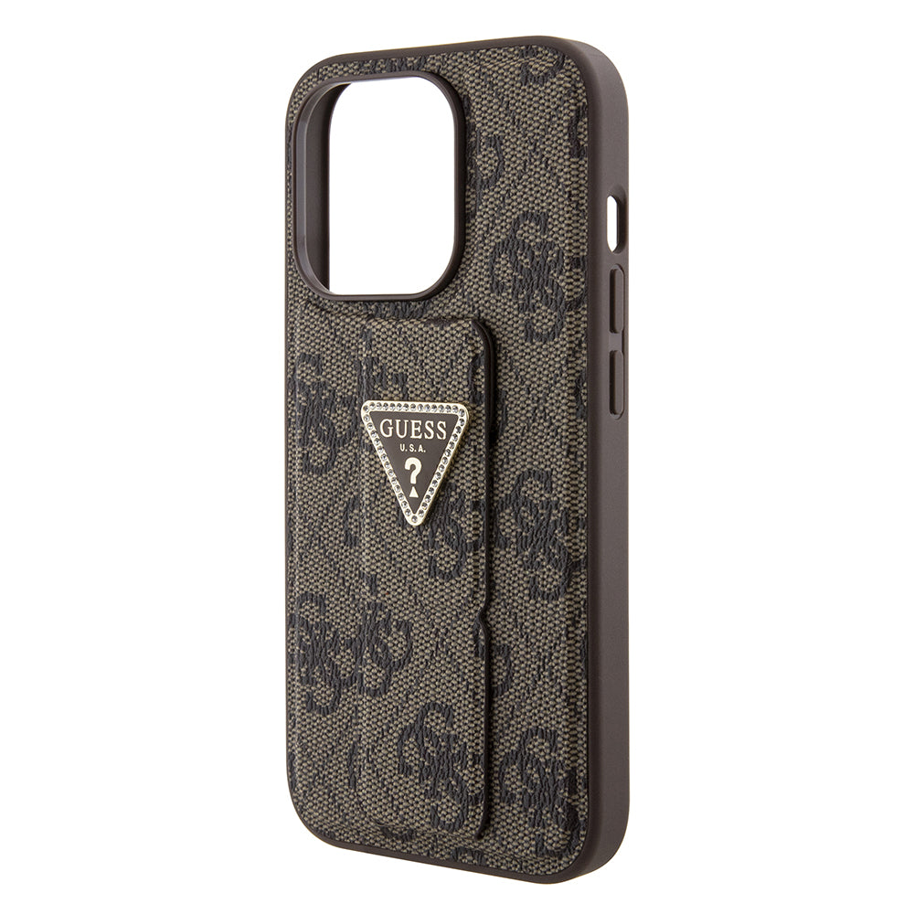 Guess - Grip Stand 4G Triangle Strass (GUHCP15LPGS4TDW) - iPhone 15 Pro - Brown