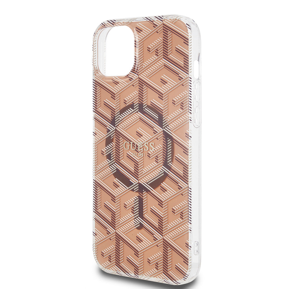 Guess - IML GCube MagSafe (GUHMP15MHGCUSTGW) - iPhone 15 Plus - Brown