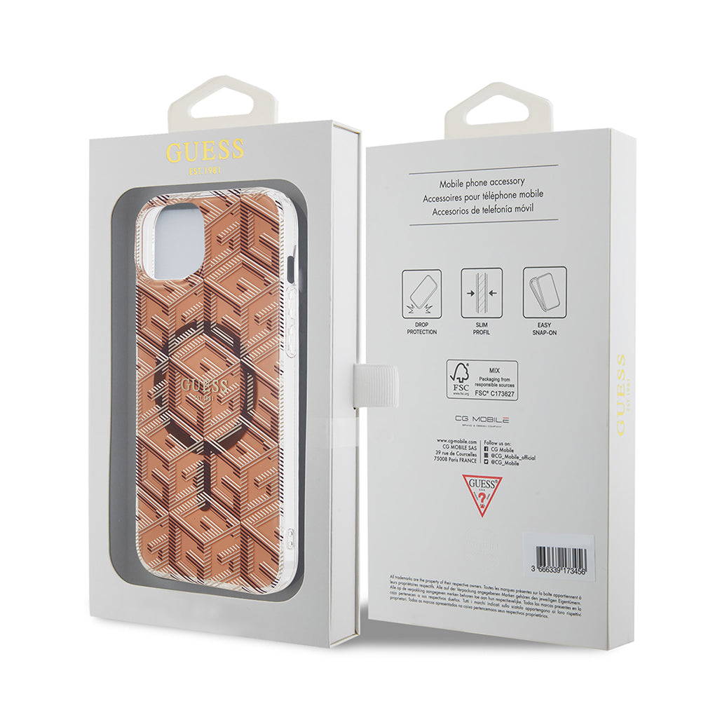 Guess - IML GCube MagSafe (GUHMP15MHGCUSTGW) - iPhone 15 Plus - Brown