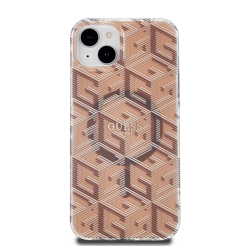 Guess - IML GCube MagSafe (GUHMP15MHGCUSTGW) - iPhone 15 Plus - Brown