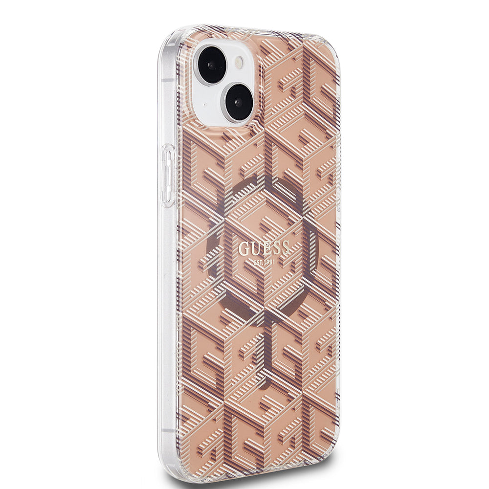Guess - IML GCube MagSafe (GUHMP15MHGCUSTGW) - iPhone 15 Plus - Brown