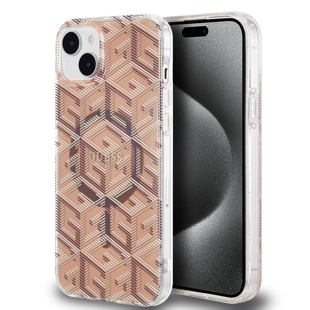 Guess - IML GCube MagSafe (GUHMP15MHGCUSTGW) - iPhone 15 Plus - Brown