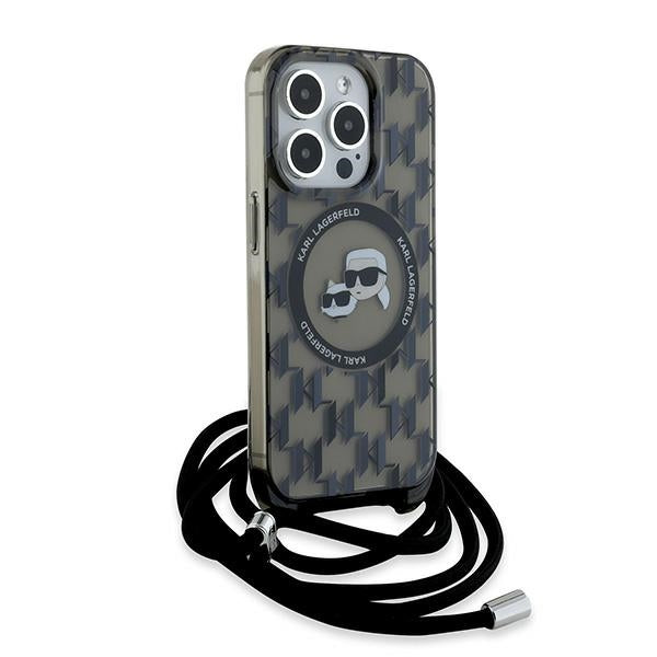 Karl Lagerfeld - IML Crossbody MagSafe (KLHMP15XHCKCKLCK) - iPhone 15 Pro Max - Monogram Karl&Choupette Head