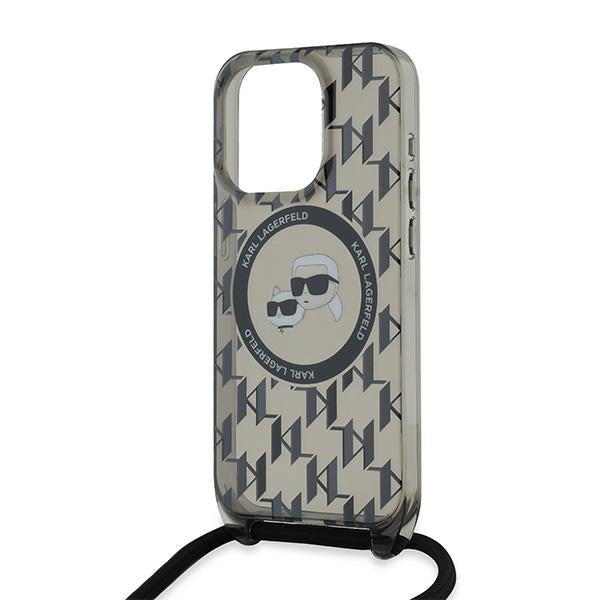 Karl Lagerfeld - IML Crossbody MagSafe (KLHMP15XHCKCKLCK) - iPhone 15 Pro Max - Monogram Karl&Choupette Head
