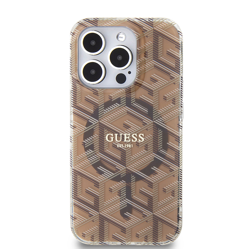 Guess - IML GCube MagSafe (GUHMP15LHGCUSTGW) - iPhone 15 Pro - Brown