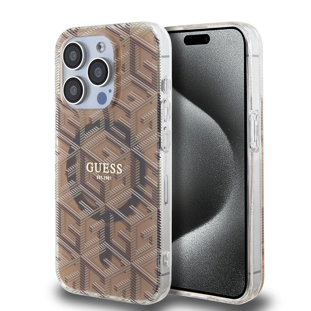 Guess - IML GCube MagSafe (GUHMP15LHGCUSTGW) - iPhone 15 Pro - Brown