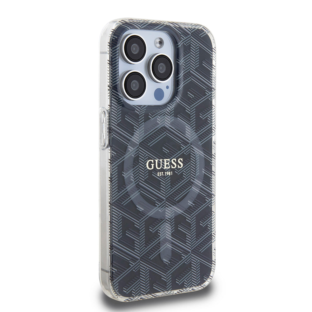 Guess - IML GCube MagSafe (GUHMP15LHGCUSTGK) - iPhone 15 Pro - Black