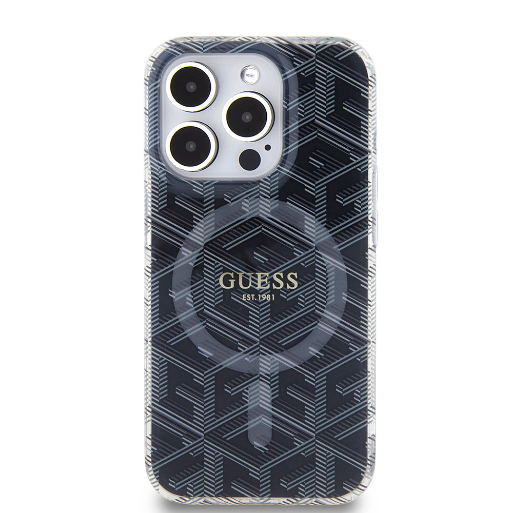 Guess - IML GCube MagSafe (GUHMP15LHGCUSTGK) - iPhone 15 Pro - Black
