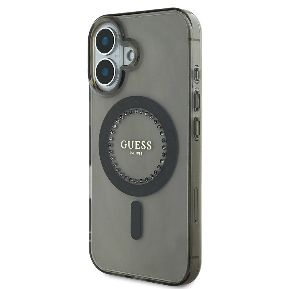 Guess - IML Rhinestones MagSafe (GUHMP16SPFTDTEK) - iPhone 16 - Black