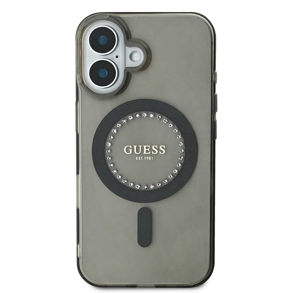 Guess - IML Rhinestones MagSafe (GUHMP16SPFTDTEK) - iPhone 16 - Black