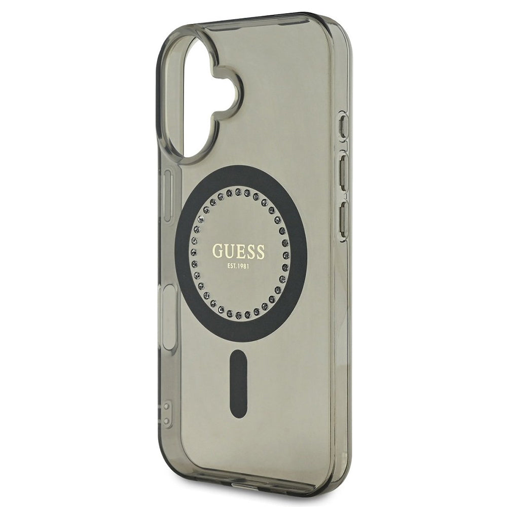 Guess - IML Rhinestones MagSafe (GUHMP16MPFTDTEK) - iPhone 16 Plus - Black