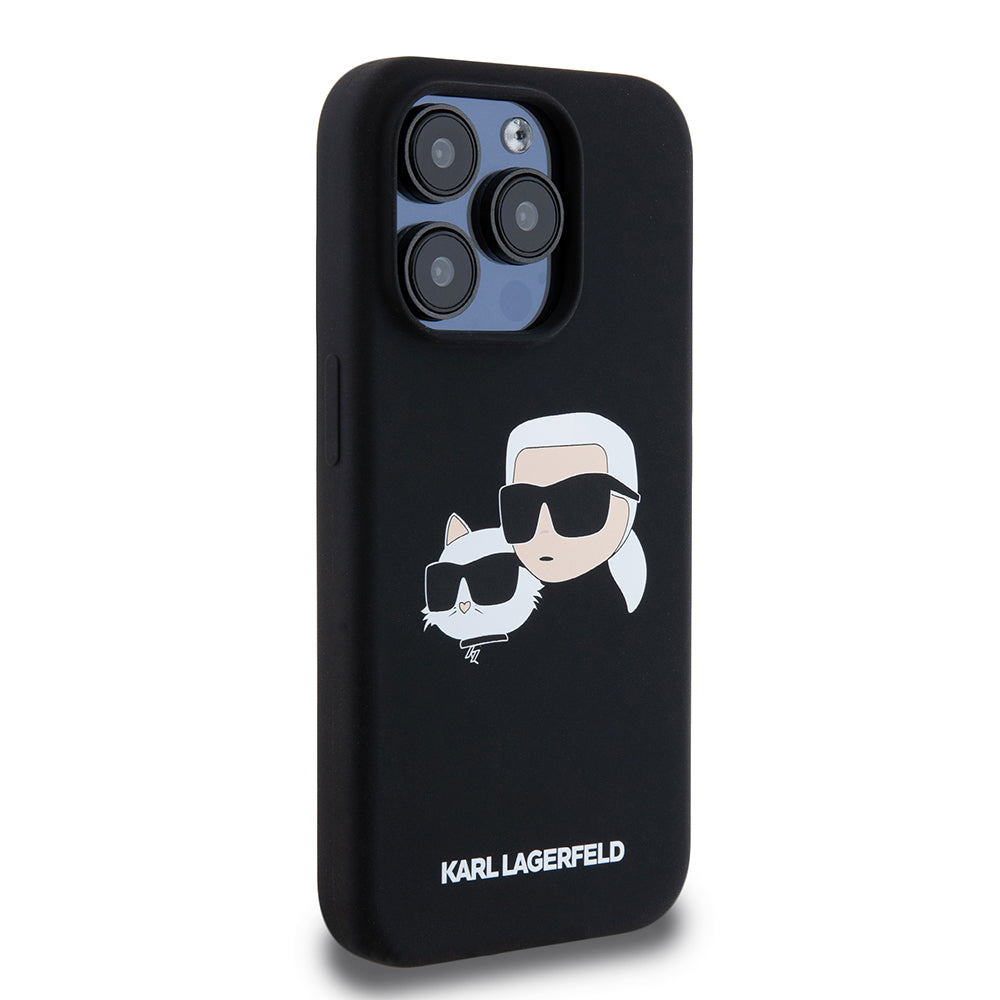 Karl Lagerfeld - Silicone MagSafe (KLHMP15LSKCHPPLK) - iPhone 15 Pro - Karl&Choupette Head