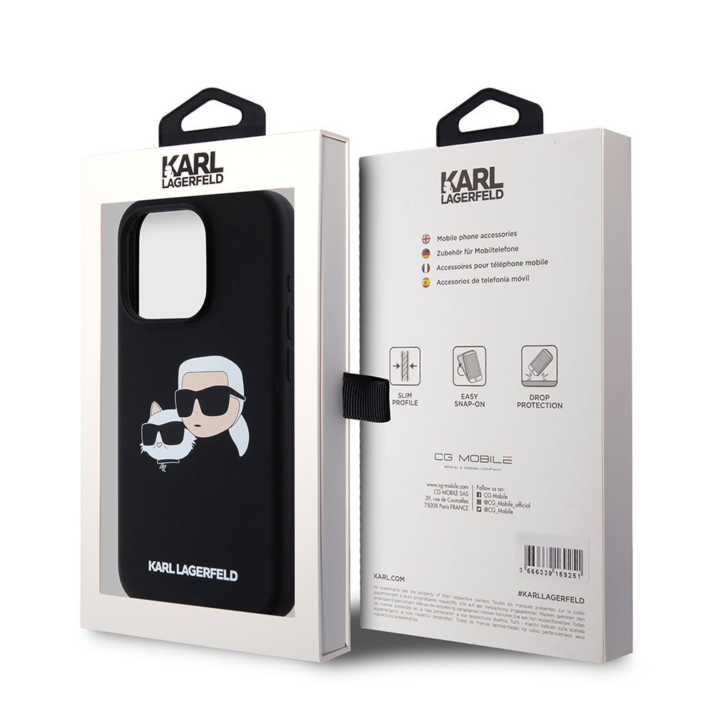 Karl Lagerfeld - Silicone MagSafe (KLHMP15LSKCHPPLK) - iPhone 15 Pro - Karl&Choupette Head