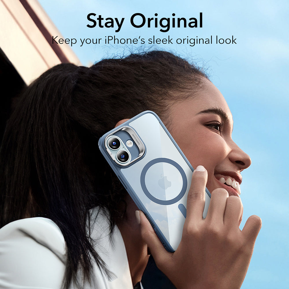 ESR - Classic Hybrid HaloLock Kickstand - iPhone 16 - Clear Blue