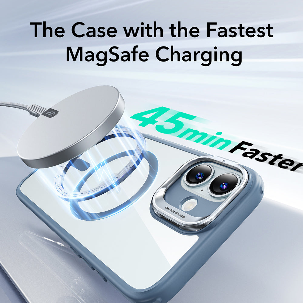 ESR - Classic Hybrid HaloLock Kickstand - iPhone 16 - Clear Blue