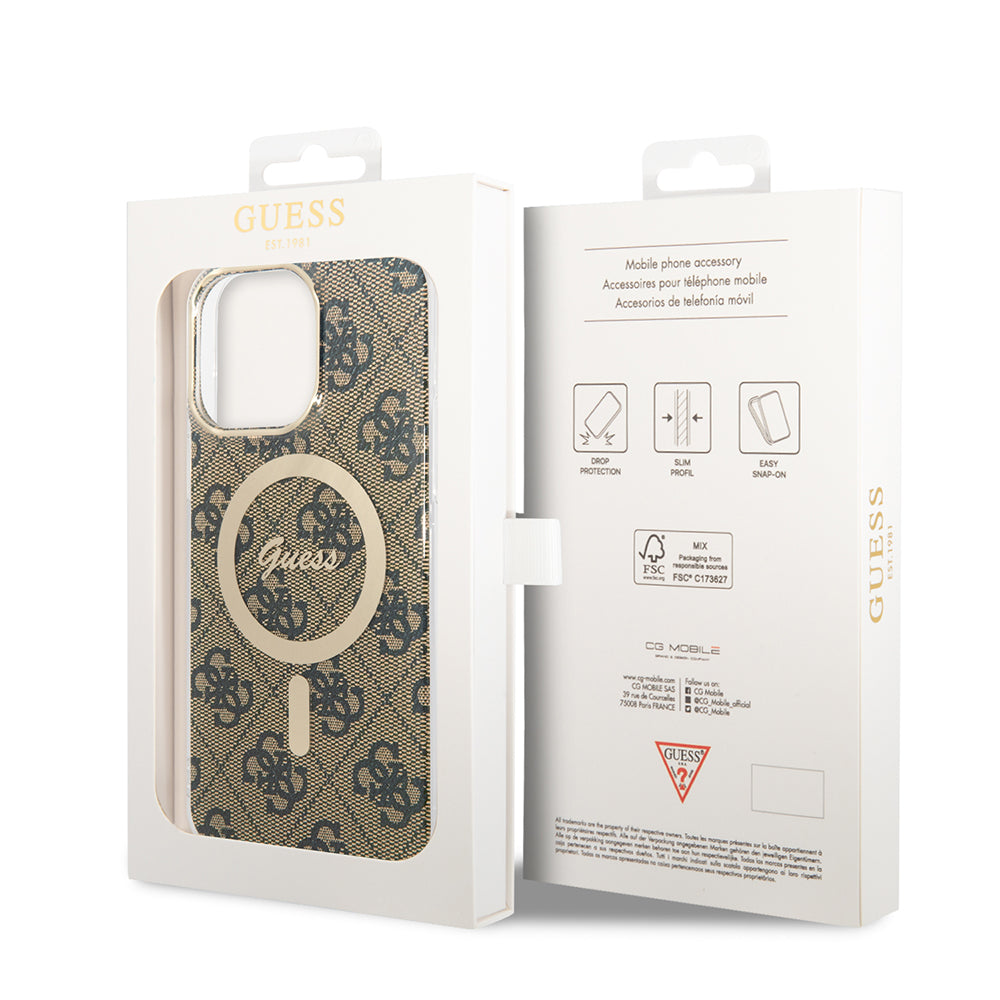 Guess - IML 4G MagSafe (GUHMP15LH4STW) - iPhone 15 Pro - Brown