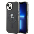 Husa de protectie Karl Lagerfeld IML MagSafe compatibil cu iPhone 15, Negru