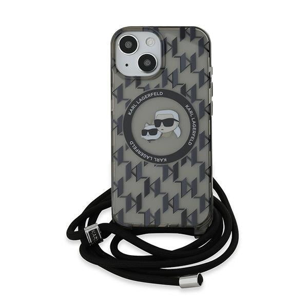 Karl Lagerfeld - IML Crossbody MagSafe (KLHMP15SHCKCKLCK) - iPhone 15 - Monogram Karl&Choupette Head