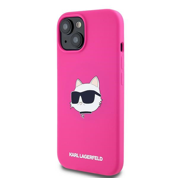 Karl Lagerfeld - Silicone MagSafe (KLHMP15MSCHPPLF) - iPhone 15 Plus - Fuschia Choupette Head