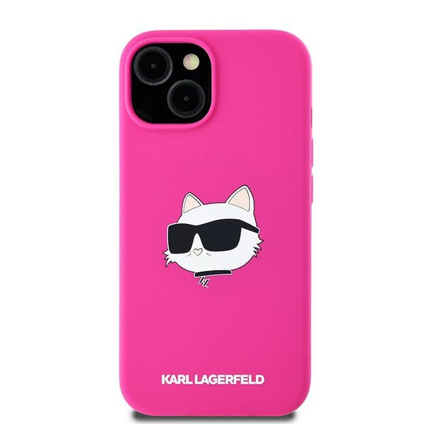 Karl Lagerfeld - Silicone MagSafe (KLHMP15MSCHPPLF) - iPhone 15 Plus - Fuschia Choupette Head