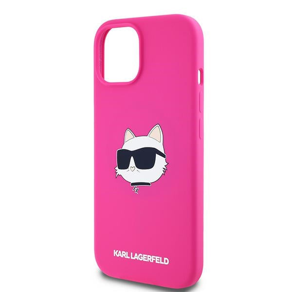 Karl Lagerfeld - Silicone MagSafe (KLHMP15MSCHPPLF) - iPhone 15 Plus - Fuschia Choupette Head