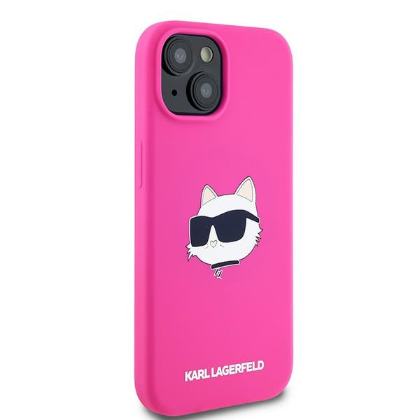 Karl Lagerfeld - Silicone MagSafe (KLHMP15MSCHPPLF) - iPhone 15 Plus - Fuschia Choupette Head