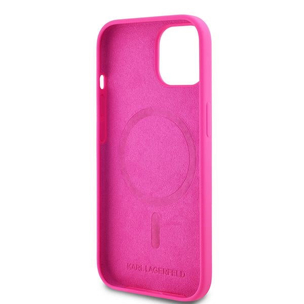 Karl Lagerfeld - Silicone MagSafe (KLHMP15MSCHPPLF) - iPhone 15 Plus - Fuschia Choupette Head