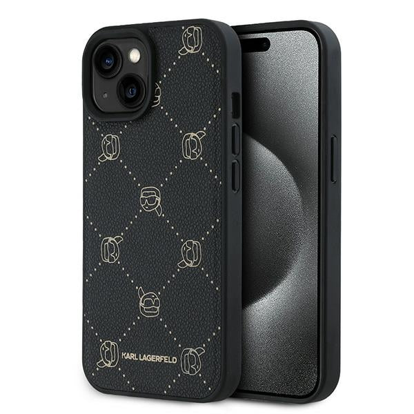 Karl Lagerfeld - Leather MagSafe (KLHMP15MPGKHPHK) - iPhone 15 Plus - Karl Head