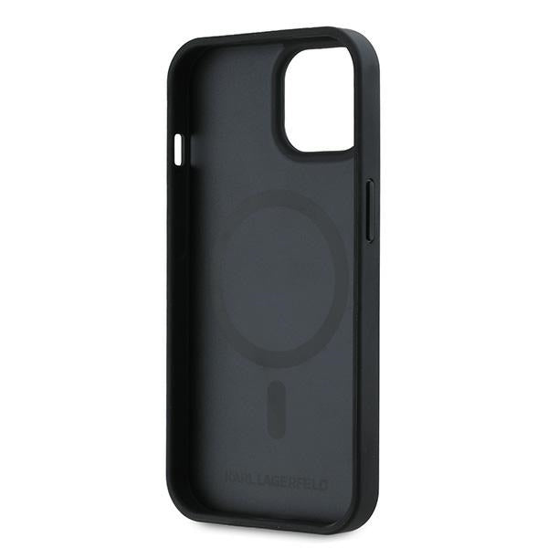 Karl Lagerfeld - Leather MagSafe (KLHMP15MPGKHPHK) - iPhone 15 Plus - Karl Head