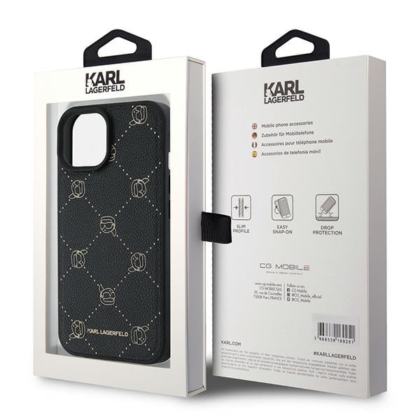 Karl Lagerfeld - Leather MagSafe (KLHMP15MPGKHPHK) - iPhone 15 Plus - Karl Head