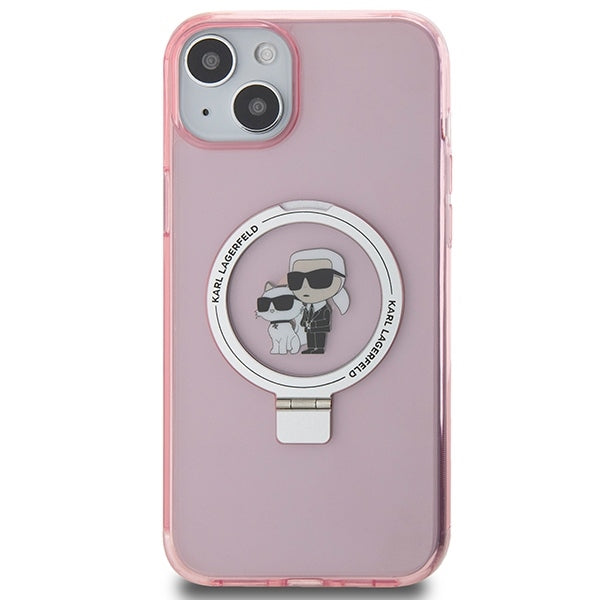 Karl Lagerfeld - Hardcase Ring Stand MagSafe (KLHMP15MHMRSKCP) - iPhone 15 Plus - Pink Karl&Choupette
