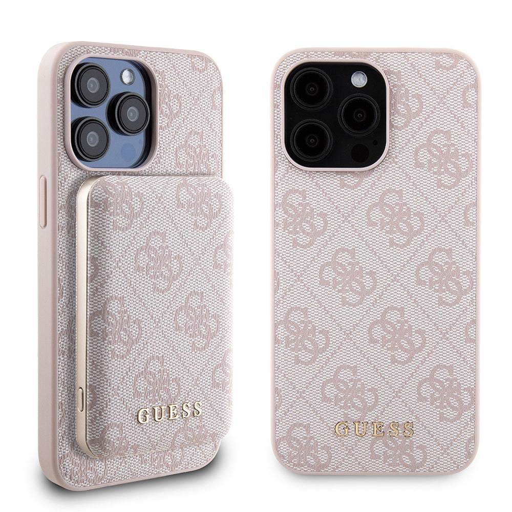 Husa de protectie Guess Hardcase Powerbank MagSafe compatibil cu iPhone 15 Pro Max, Roz