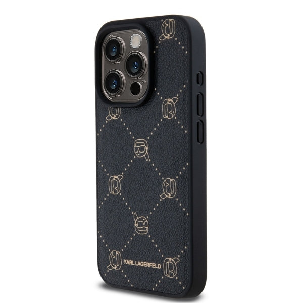 Karl Lagerfeld - Leather MagSafe (KLHMP15LPGKHPHK) - iPhone 15 Pro - Karl Head