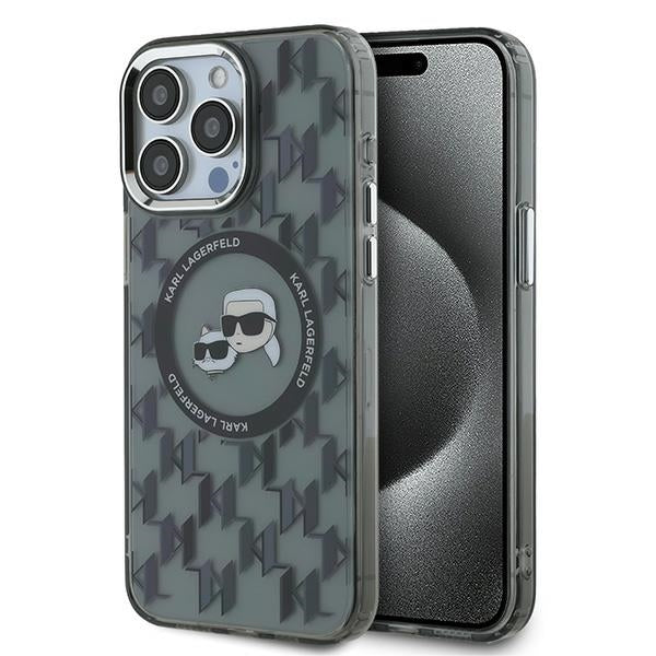 Karl Lagerfeld - IML MagSafe (KLHMP15LHMCKMHK) - iPhone 15 Pro - Monogram Karl&Choupette Head