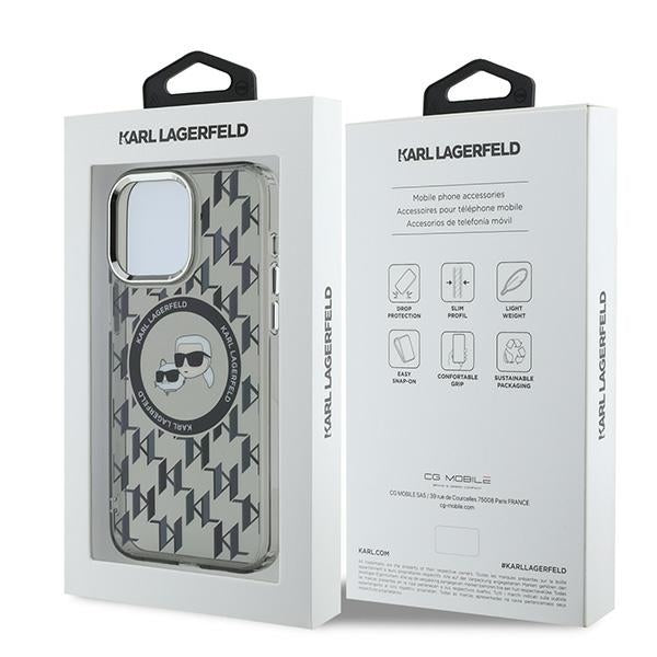 Karl Lagerfeld - IML MagSafe (KLHMP15LHMCKMHK) - iPhone 15 Pro - Monogram Karl&Choupette Head