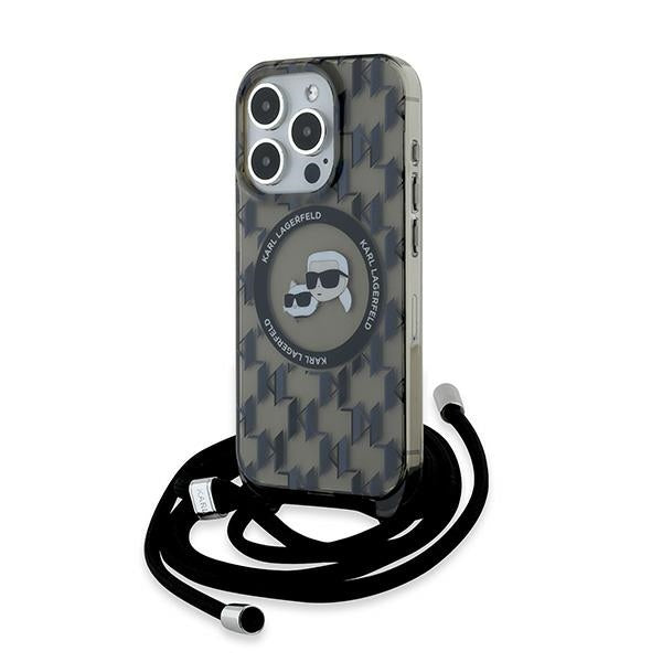Karl Lagerfeld - IML Crossbody MagSafe (KLHMP15LHCKCKLCK) - iPhone 15 Pro - Monogram Karl&Choupette Head
