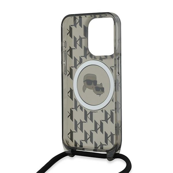 Karl Lagerfeld - IML Crossbody MagSafe (KLHMP15LHCKCKLCK) - iPhone 15 Pro - Monogram Karl&Choupette Head