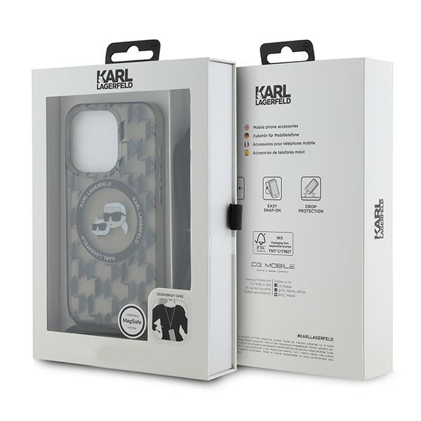 Karl Lagerfeld - IML Crossbody MagSafe (KLHMP15LHCKCKLCK) - iPhone 15 Pro - Monogram Karl&Choupette Head