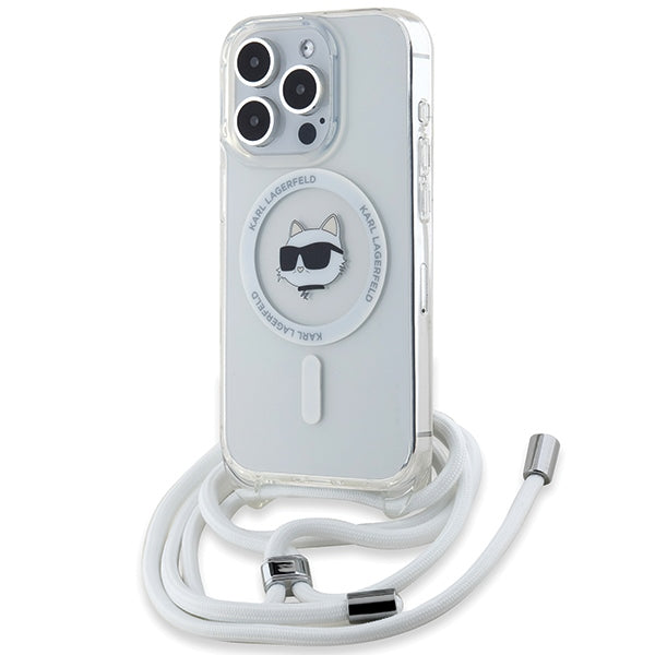 Karl Lagerfeld - IML Crossbody MagSafe (KLHMP15SLHCCHNT) - iPhone 15 Pro - Transparent Choupette Head&Cord
