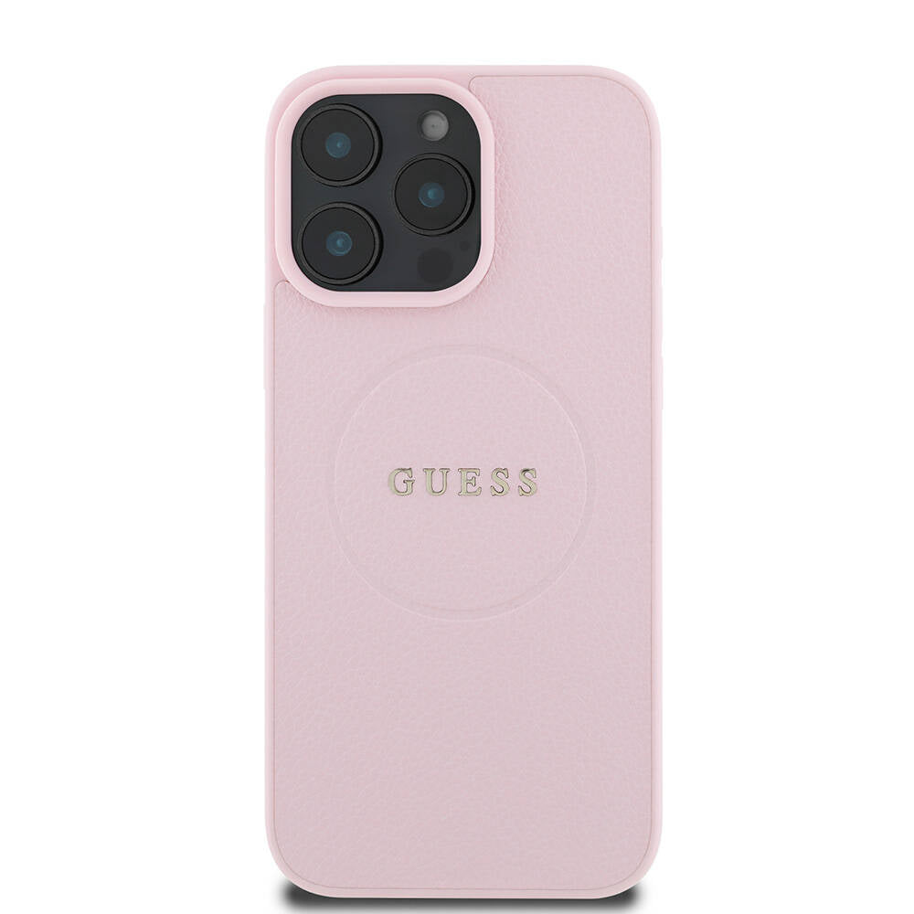 Guess - Grained Gold Ring MagSafe (GUHMP16LPGHSMMP) - iPhone 16 Pro - Pink