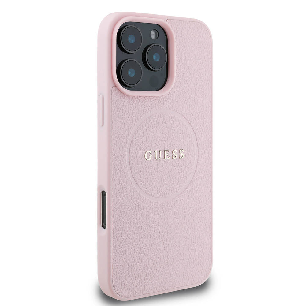 Guess - Grained Gold Ring MagSafe (GUHMP16LPGHSMMP) - iPhone 16 Pro - Pink