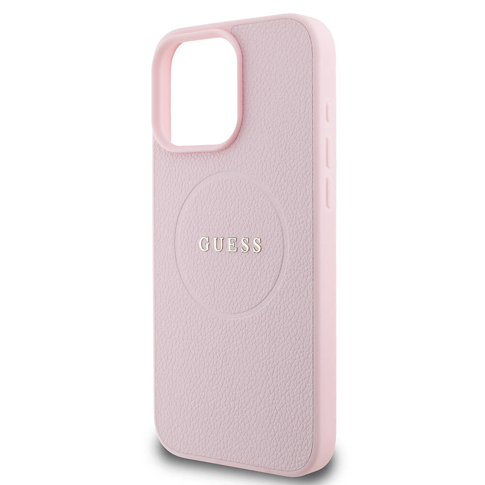 Guess - Grained Gold Ring MagSafe (GUHMP16LPGHSMMP) - iPhone 16 Pro - Pink