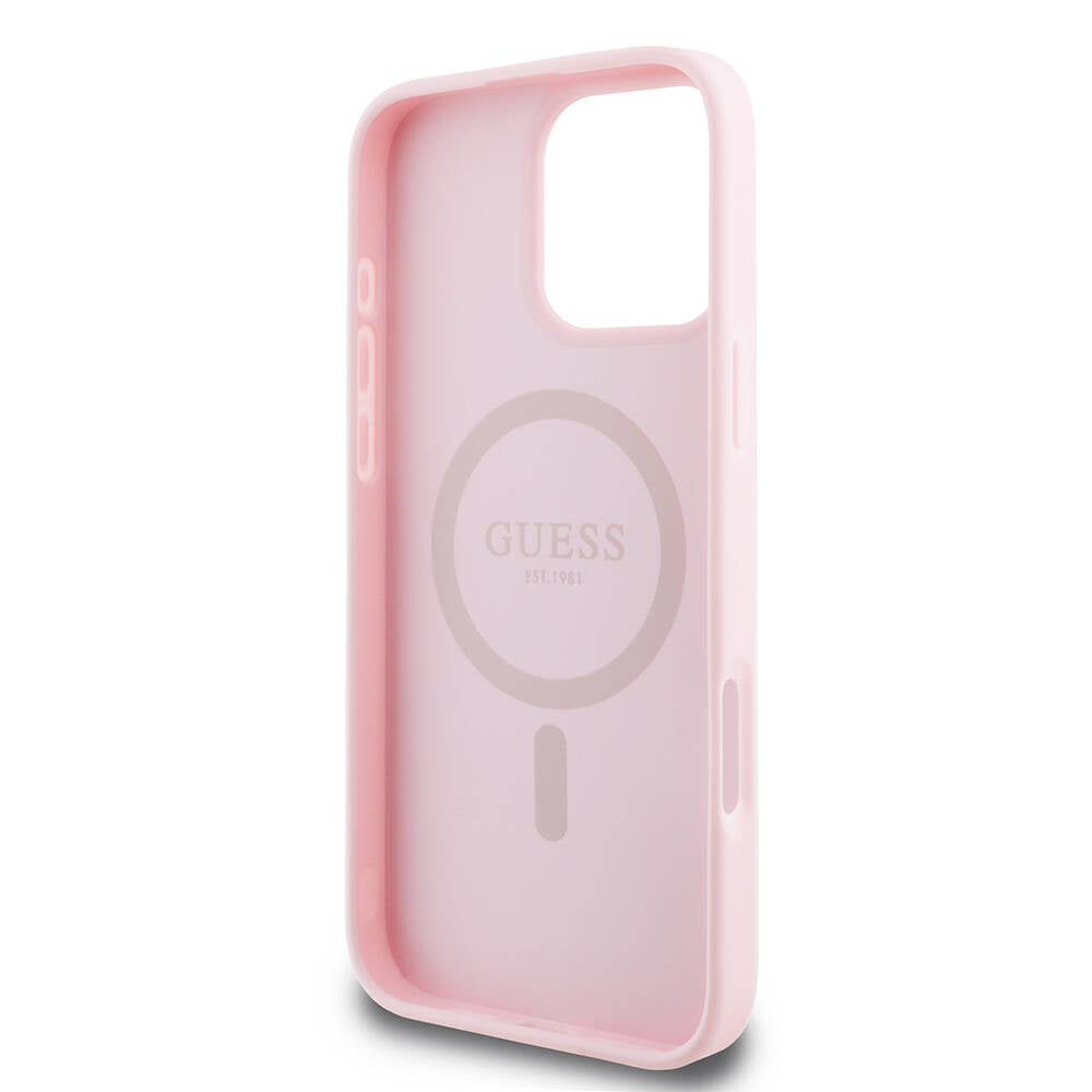 Guess - Grained Gold Ring MagSafe (GUHMP16LPGHSMMP) - iPhone 16 Pro - Pink