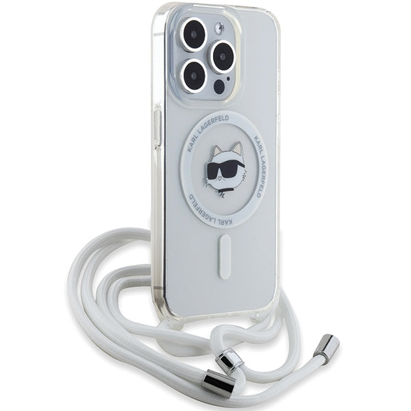 Karl Lagerfeld - IML Crossbody MagSafe (KLHMP14XHCCHNT) - iPhone 14 Pro Max - Transparent Choupette Head&Cord
