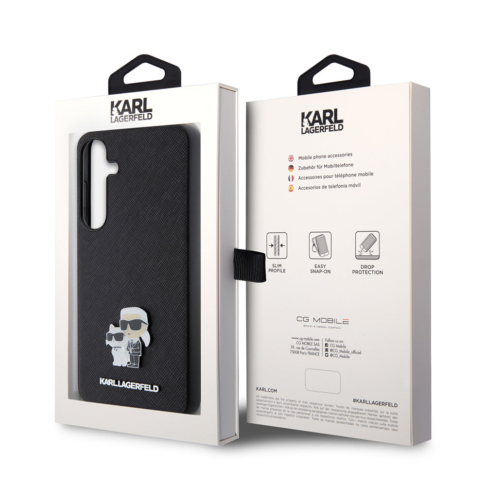 Karl Lagerfeld - Saffiano (KLHCS24MPSAKCMPK) - Samsung Galaxy S24 Plus - Karl&Choupette Metal Pin