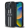 Husa pentru iPhone 16 Pro - Guess Hardcase 4G Printed Stripes MagSafe (GUHMP16LP4RPSK) - Black