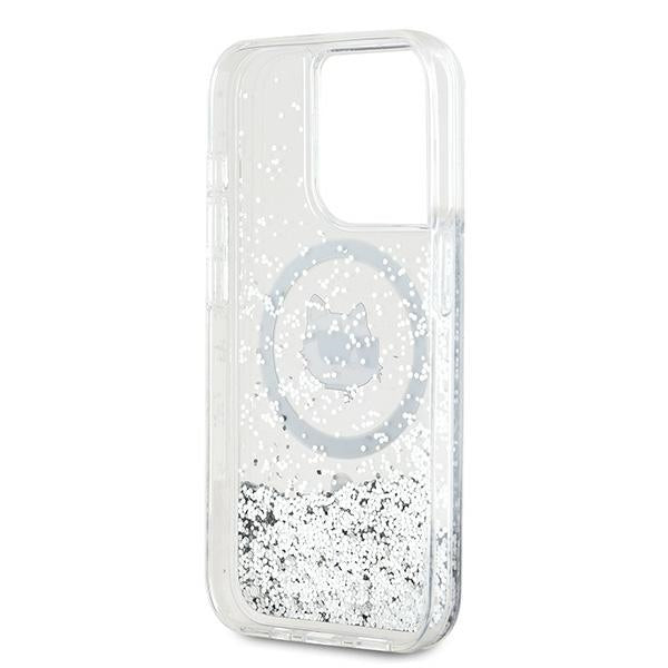 Karl Lagerfeld - Liquid Glitter MagSafe (KLHMP14LLGCHSGH) - iPhone 14 Pro - Transparent Choupette Head